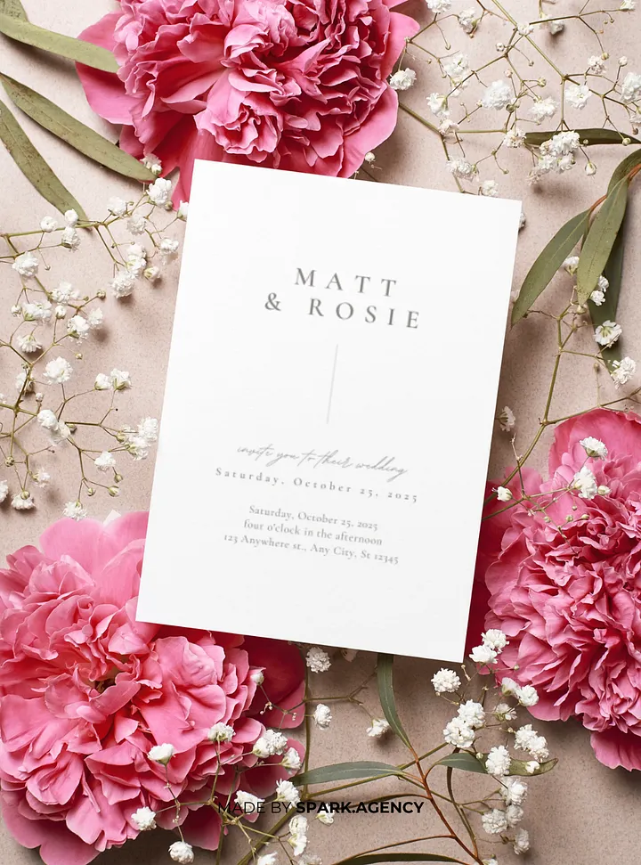 White Minimalist Elegant Wedding Invitation product image (2)