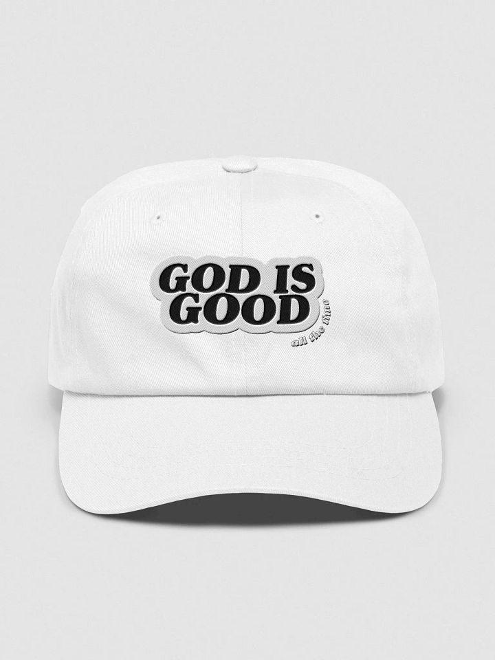 WHITE God is Good Dad Hat product image (1)