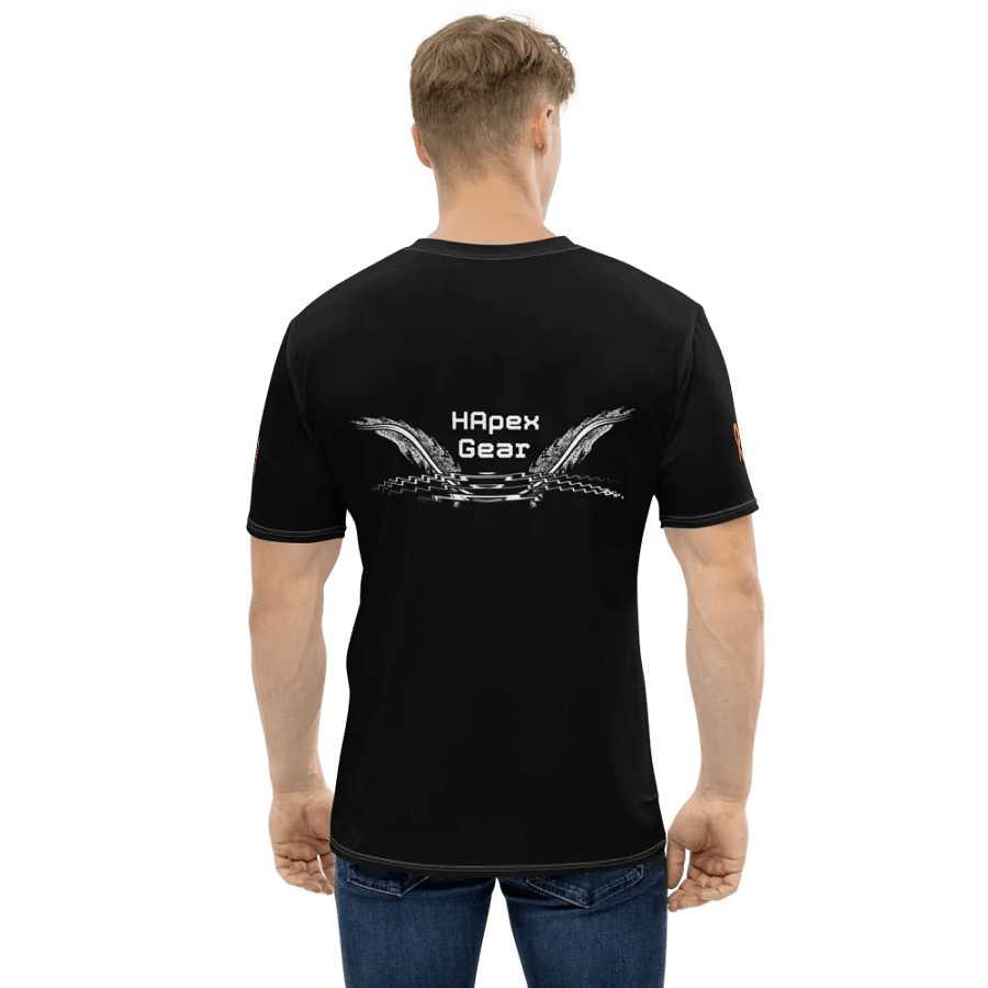 White HApex Gear White Logo Cancer Awareness Orange Ribbon. Black Crew Neck T-Shirt product image (1)