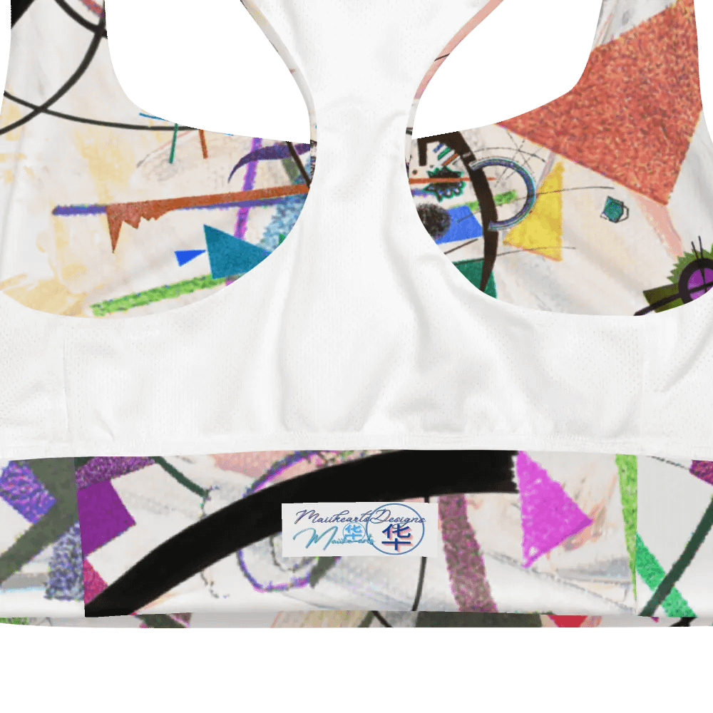 Abstract Lithographic Pattern Design Longline Sports Bra - V2 product image (3)