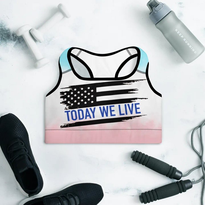 American flag padded sports bra product image (2)