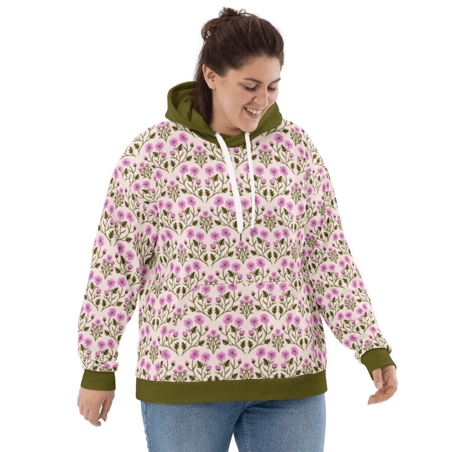 Harmony of Mums - Pink and Green - All Over Hoodie product image (11)