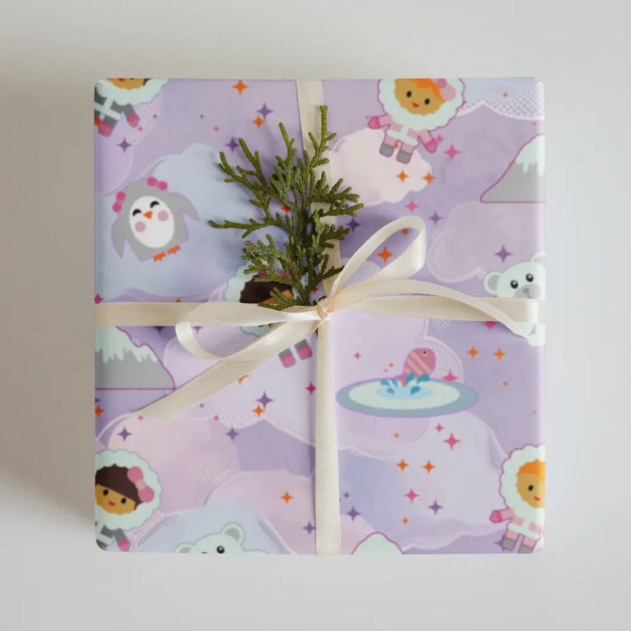 Snow Babies in Cotton Candy Clouds 3 Pack Sheets Wrapping Paper product image (8)