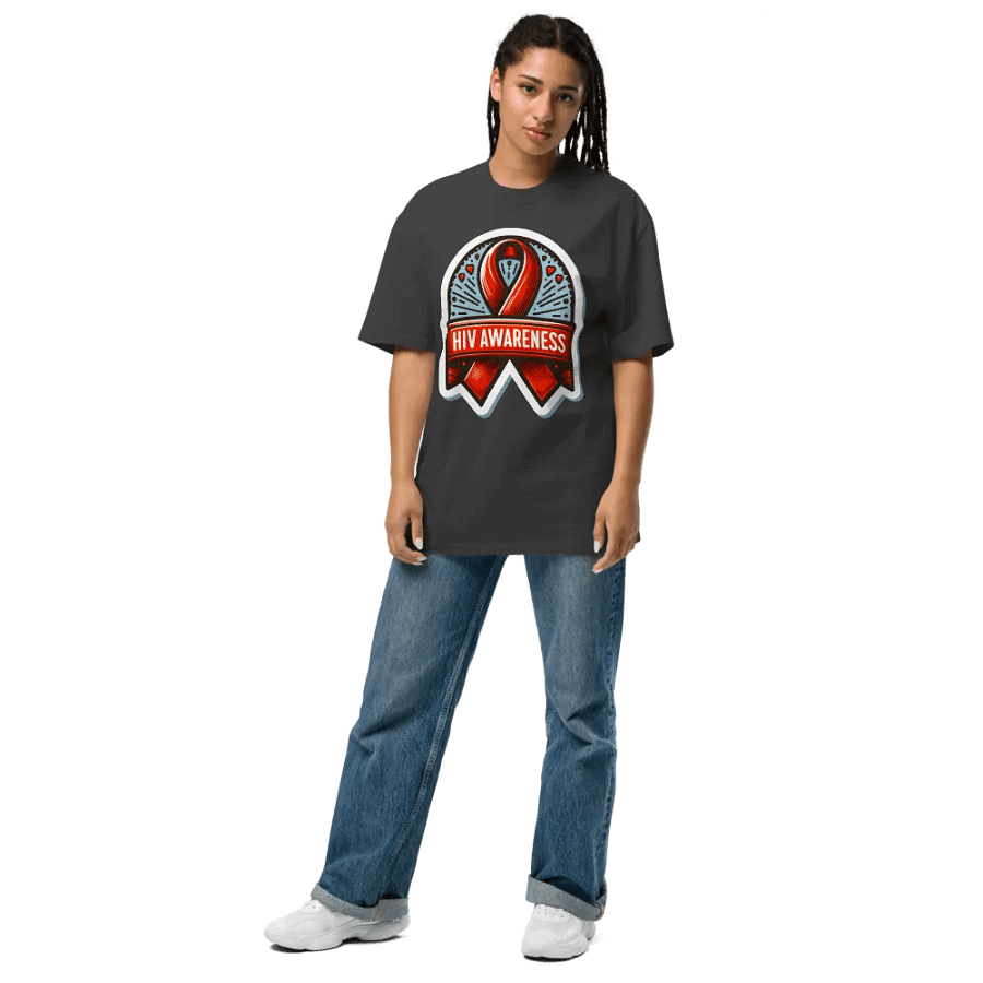 Bold HIV Awareness Ribbon Faded T-Shirt product image (7)