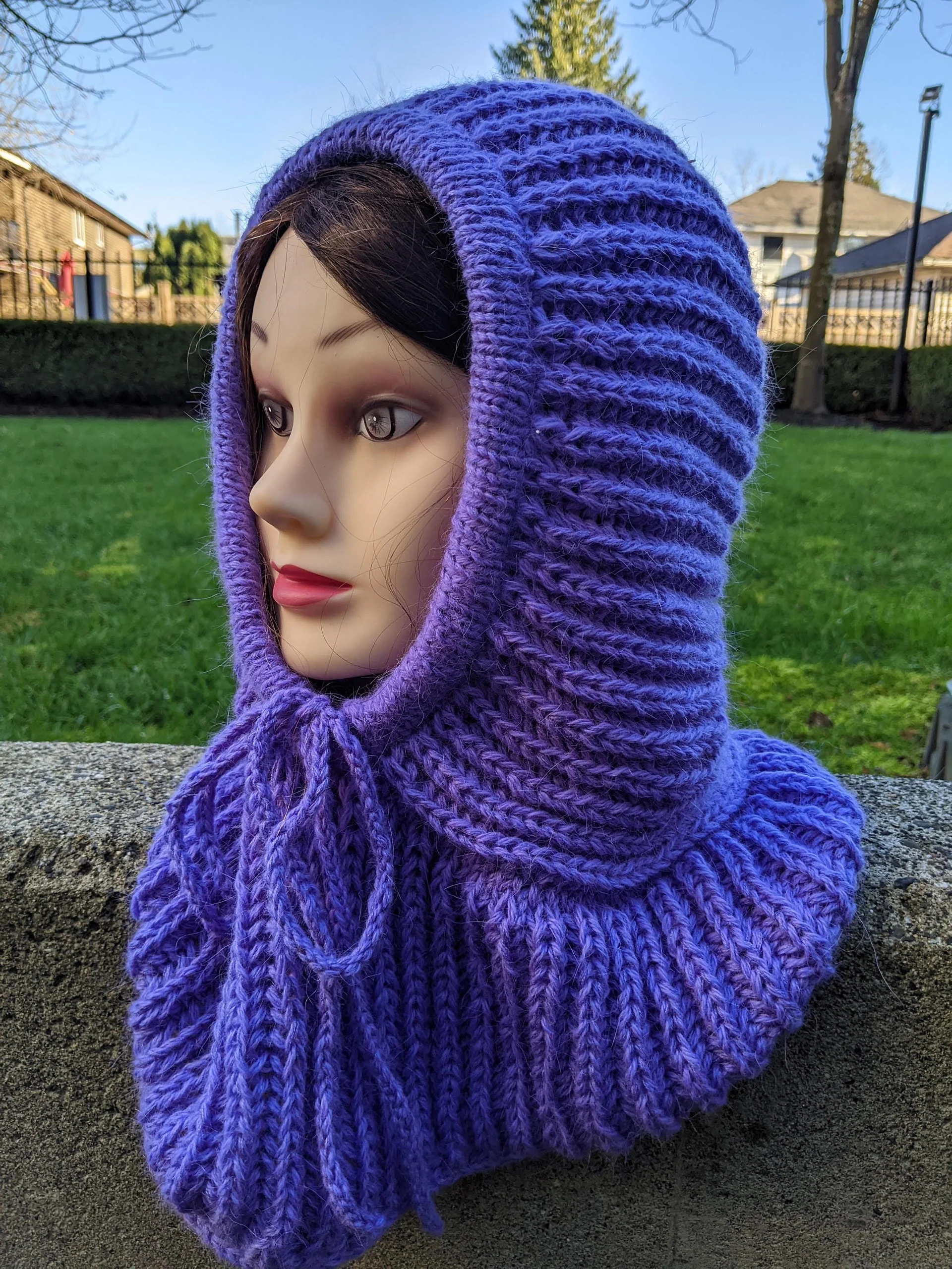 Knit Ribbed Hooded Cowl Pattern product image (9)