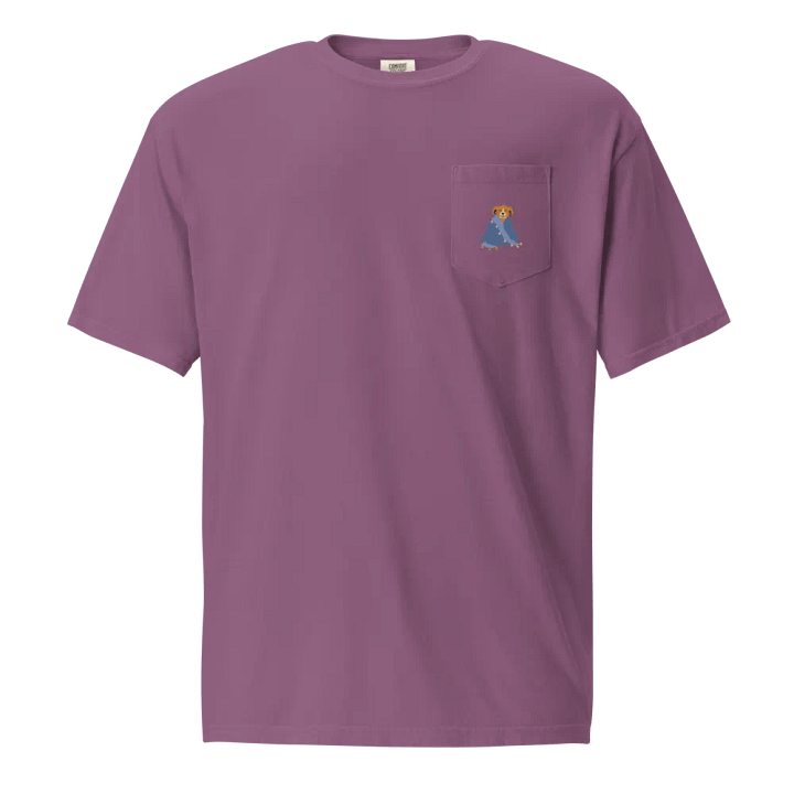 Happy Dog in Cozy Canine Blanket-Comfort Colors Unisex Garment-Dyed Pocket T-Shirt product image (10)