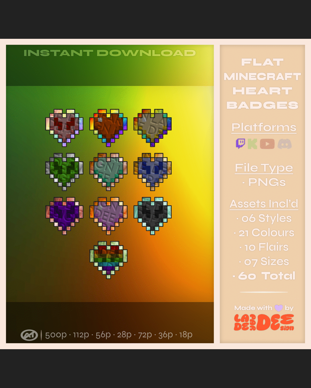 MC Flat Heart Badges product image (7)