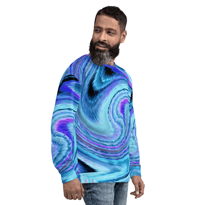 Abstract Swirling Blue Lochan's Reflection Unisex Sweatshirt product image (1)