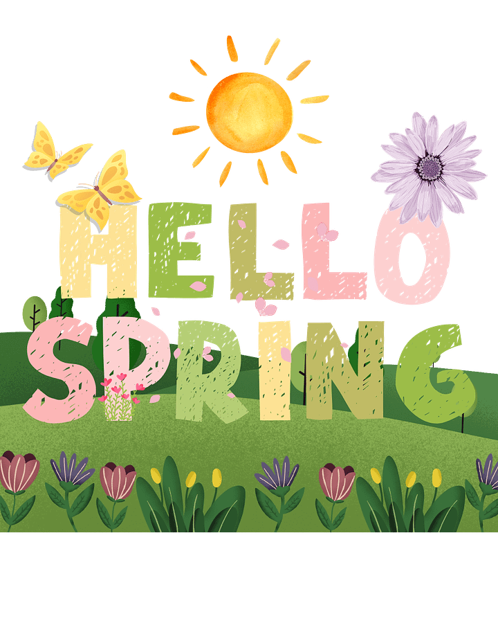 HELLO SPRING: Digital Sticker & Wallpaper product image (1)