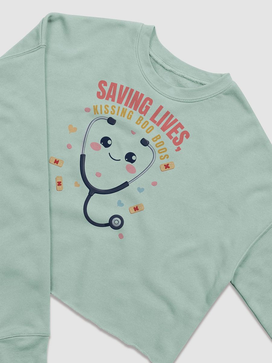 Smiling Stethoscope Crop Sweatshirt product image (15)