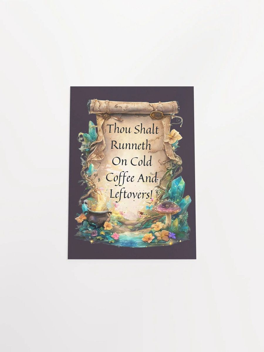 Funny Mom Wall Art Print – “Thou Shalt Runneth On Cold Coffee & Leftovers” product image (39)