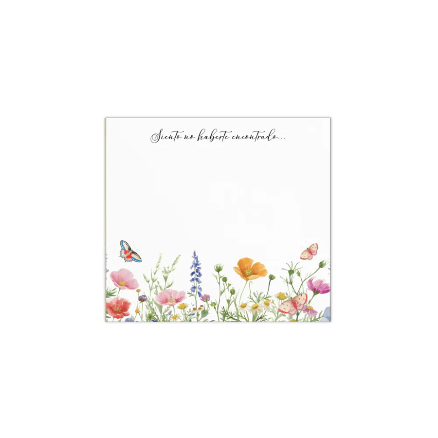 'Siento No Haberte Encontrado' Floral Butterflies Notepad product image (1)