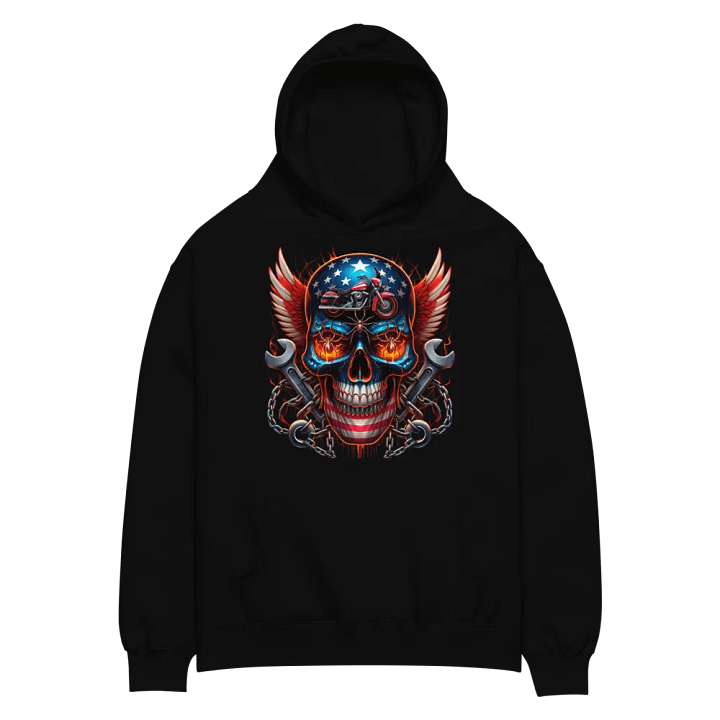 American Spirit Skull Oversized Hoodie #32 product image (2)