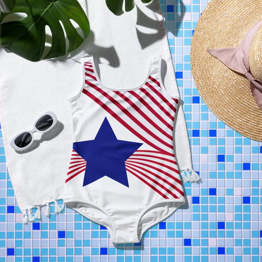 Old Glory Ribbons Youth Swimsuit product image (5)