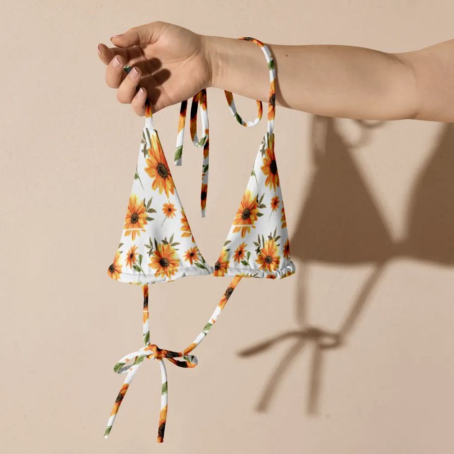 Watercolour Floral Pattern String Bikini Top - v5 product image (5)
