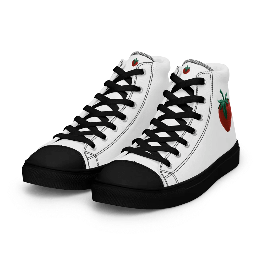 CozyAvocado Women's High Top Canvas Shoes Strawberry #01 product image (7)