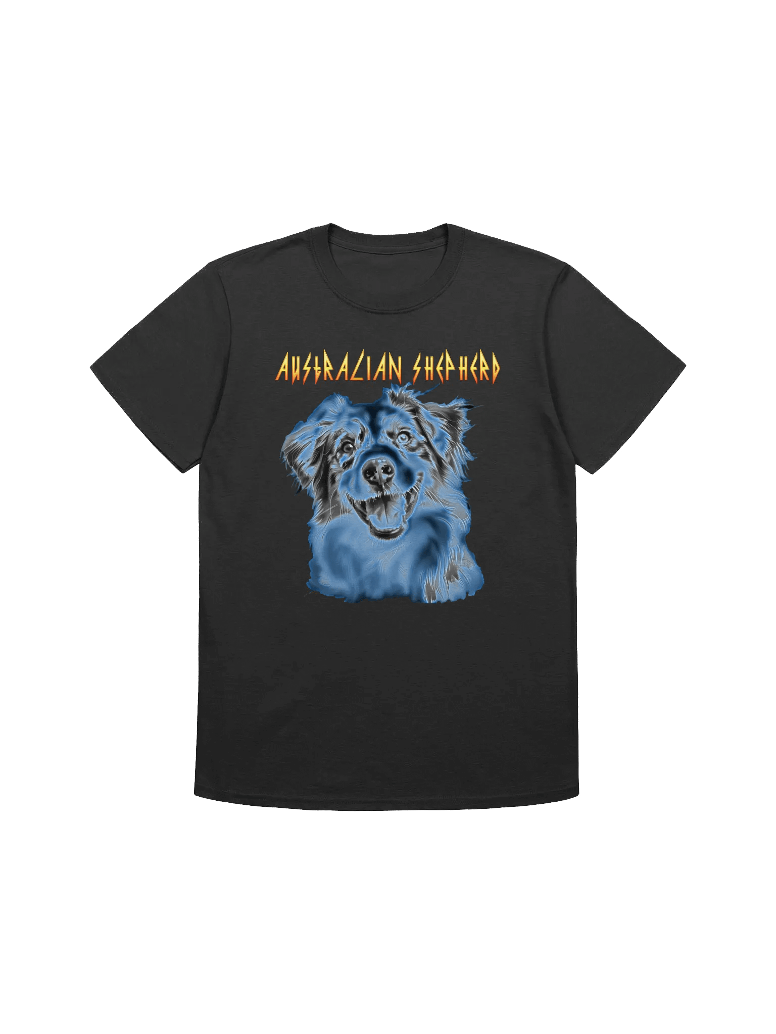 Australian Shepherd Hard Rock Heavy Metal Big Face T-Shirt product image (1)