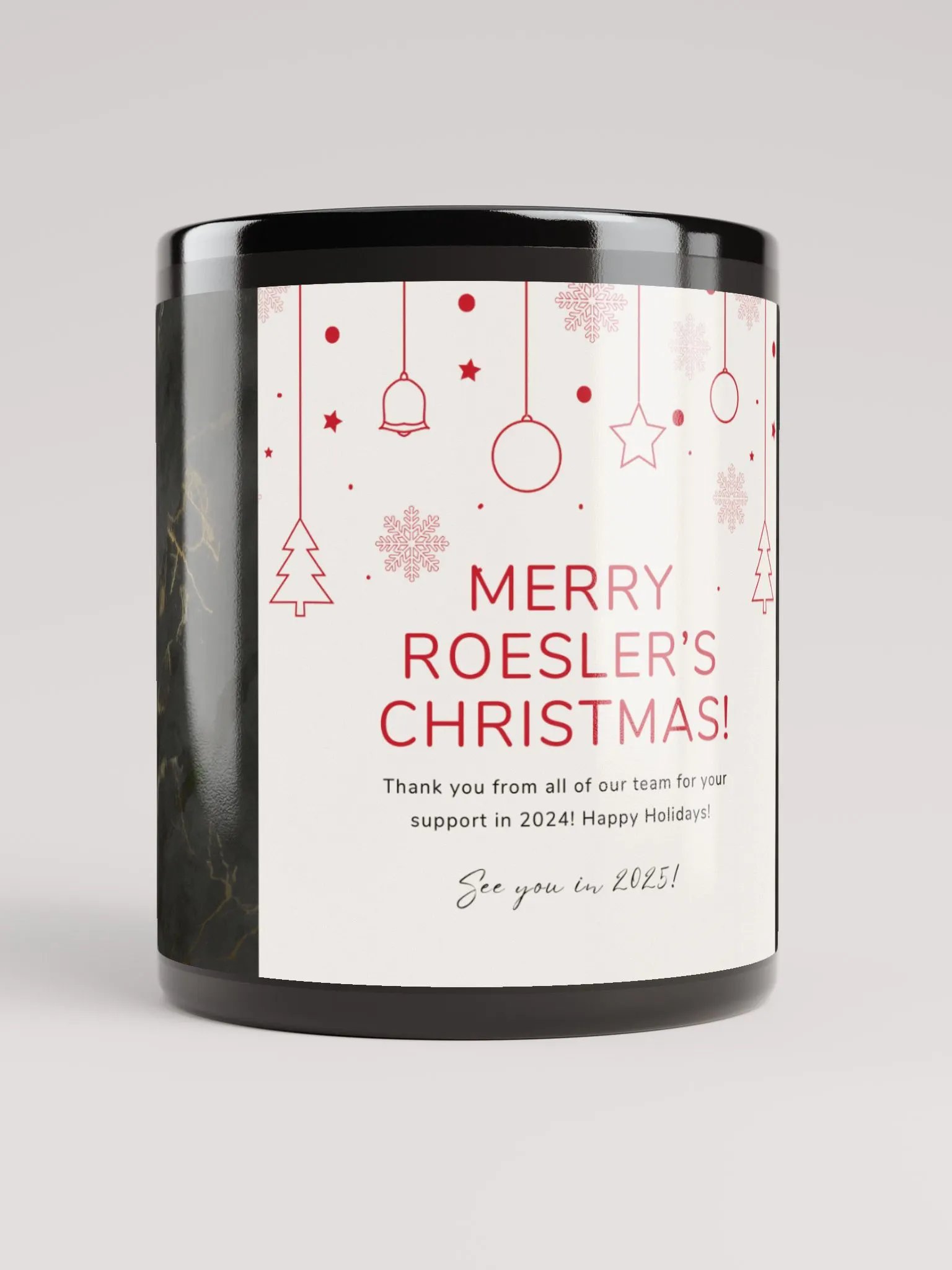 Merry Roesler's Christmas! Black Glossy Mug product image (10)