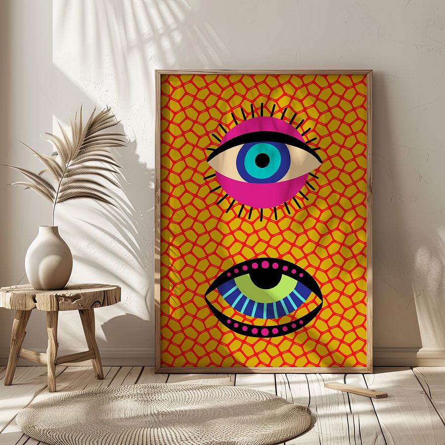 Yayoi Kusama Evil Eyes Maximalist Art Print product image (4)