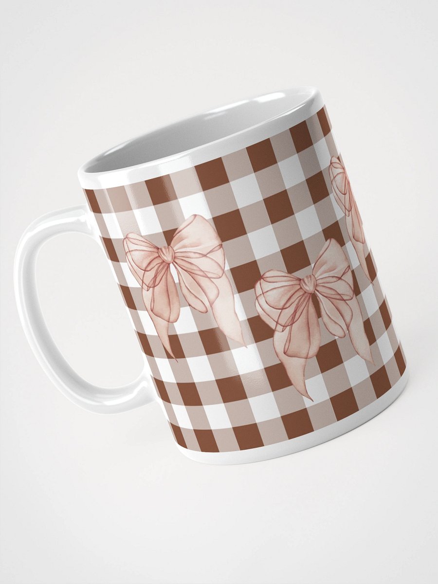 Mug Blanc Vichy Revisité - Marron - Cadeau Style Chic et Poétique product image (3)
