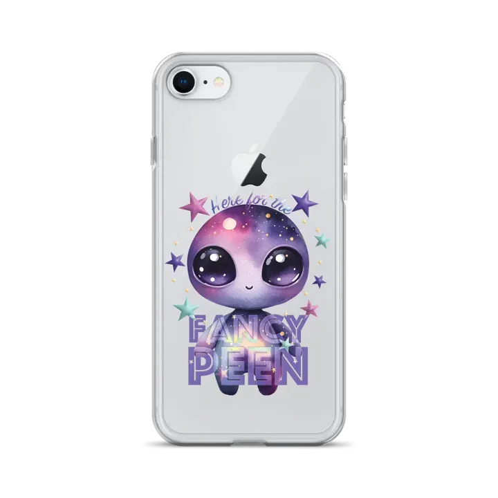 Fancy Alien iPhone Clear Case (Lilac Dude) product image (1)