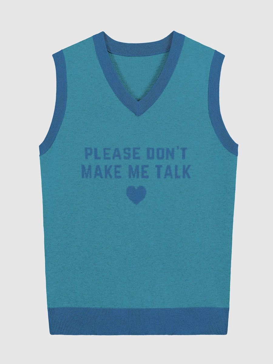 PLEASE DON'T MAKE ME TALK (duotone teal) knitwear vest product image (4)