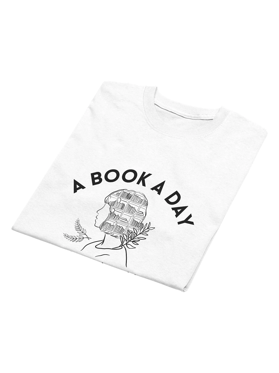 A Book a Day Keeps the Real World Away T-shirt Black Line product image (4)
