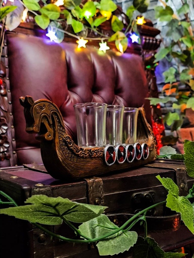 The Armored Kingdom Dragon Ship Holder with 3 Shot Glasses-Mythical Design-Dragon Build product image (8)