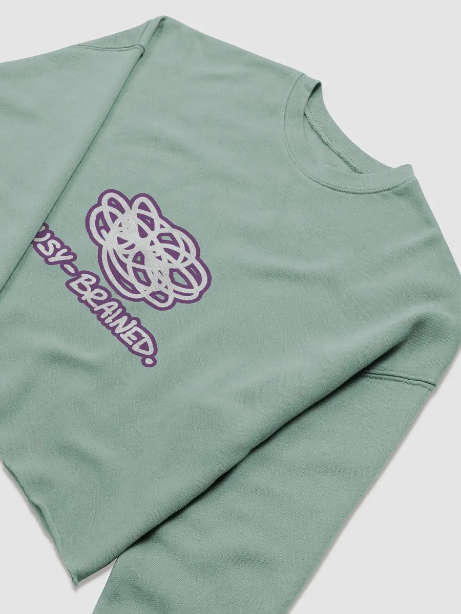 BUSY-BRAINED (lined design, #763D7D) Women's Fleece Crop Sweatshirt product image (29)