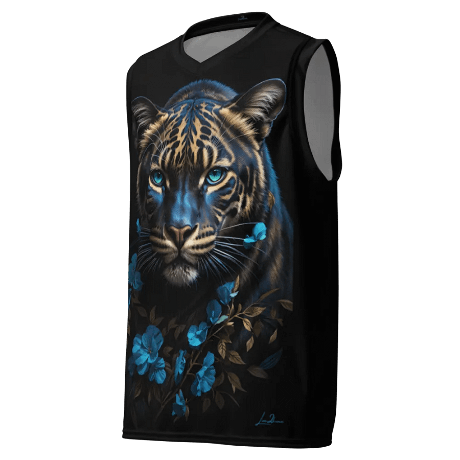 Majestic Tiger Eyes Blue - Unisex Basketball Jersey UPF50+ protection product image (10)
