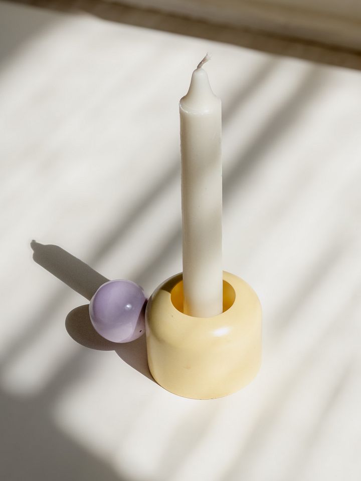 Ball Candleholder - Banana and Lilac product image (1)