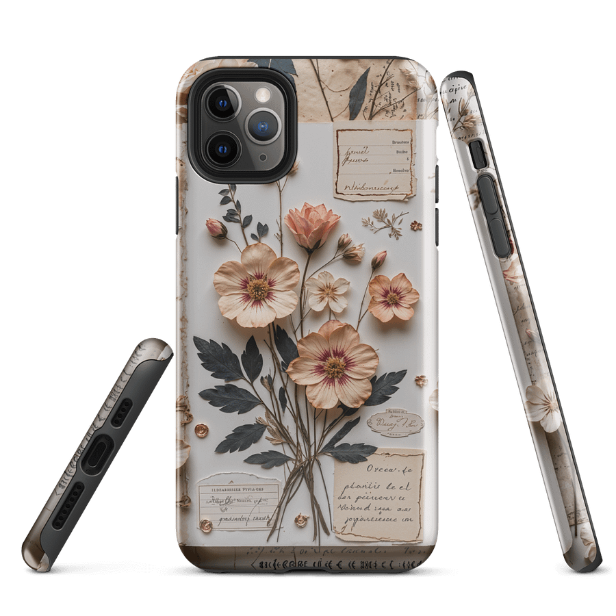 Vintage Botanical Pressed Flower iPhone® Tough Case product image (1)