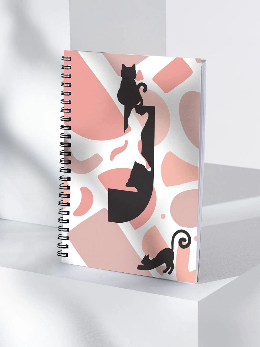Monogram Letter J Cat Lover Geometric Pinks Notebook product image (4)
