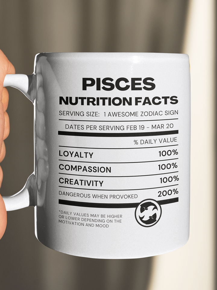 Pisces Nutrition Facts Mug product image (1)