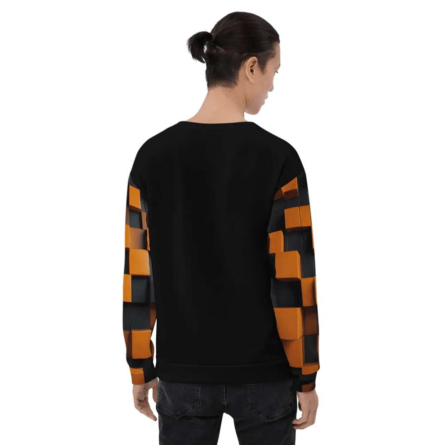 Black And Orange Squares Unisex Sweatshirt product image (10)
