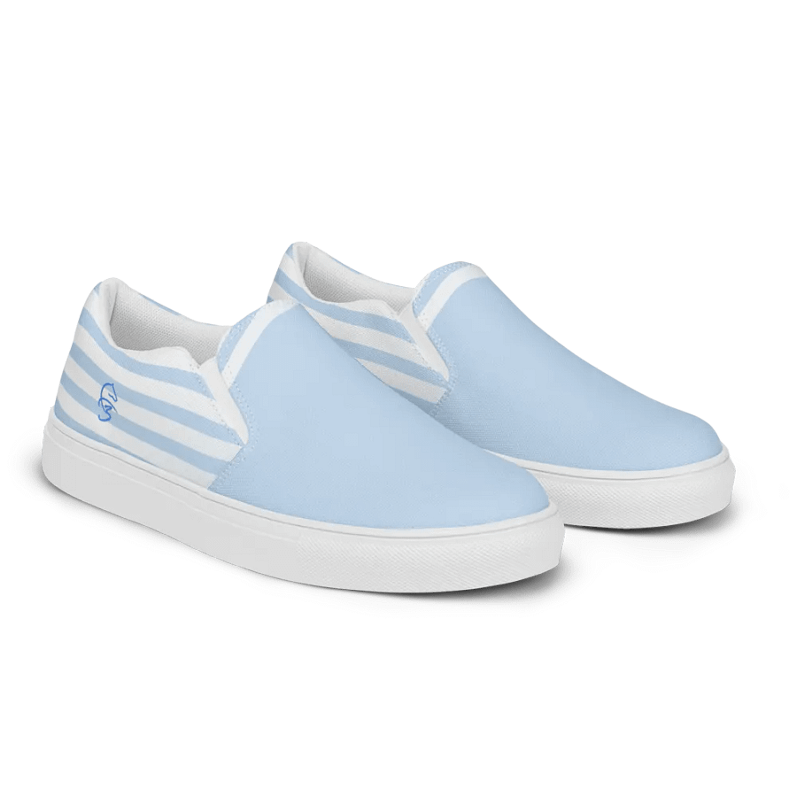 F3 Horse Logo Women's Slip On Canvas Shoes (Sky Blue) product image (3)