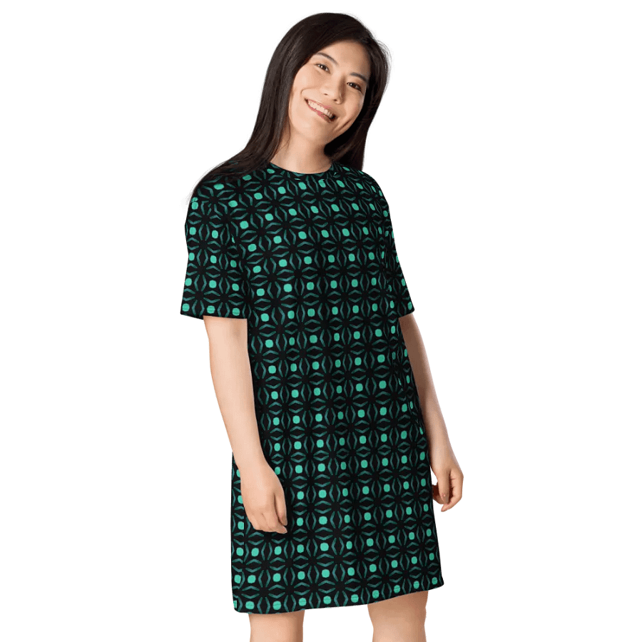 Abstract Repeating Values T Shirt Dress product image (9)