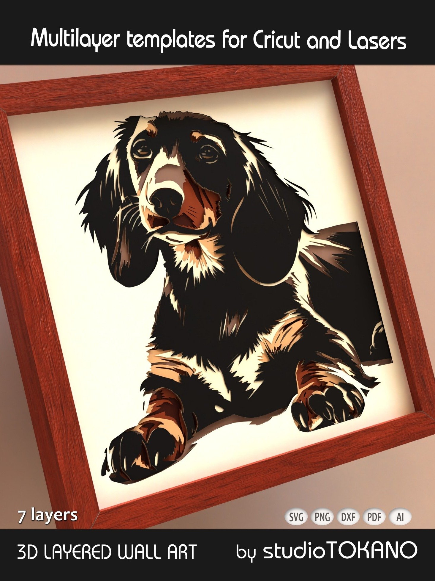 Dachshund 3D layered dog svg for Cricut product image (2)