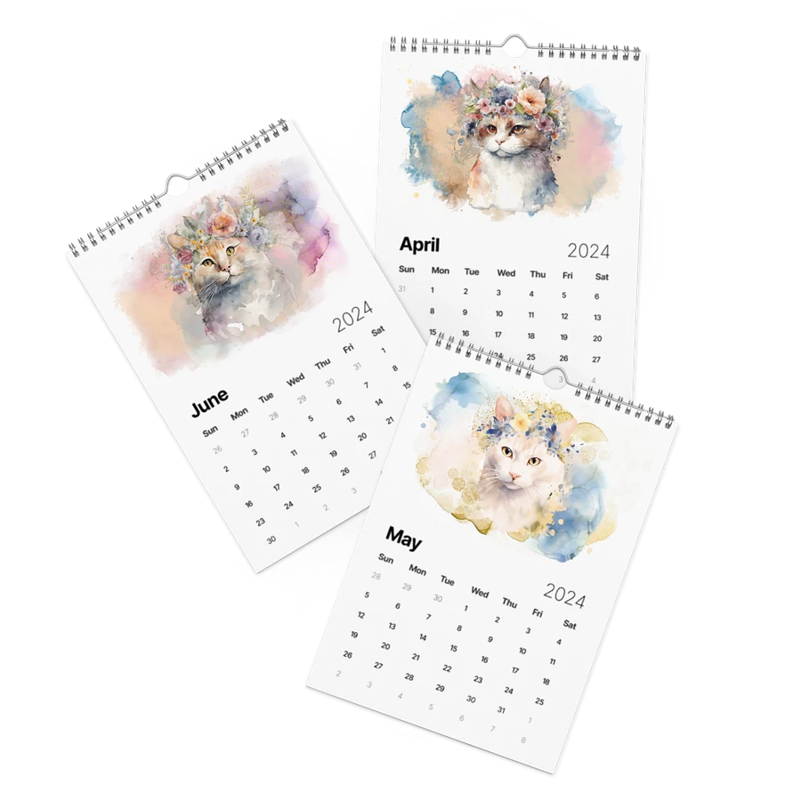 Watercolor Cats 2024 Wall Calendar, 12 Month product image (10)