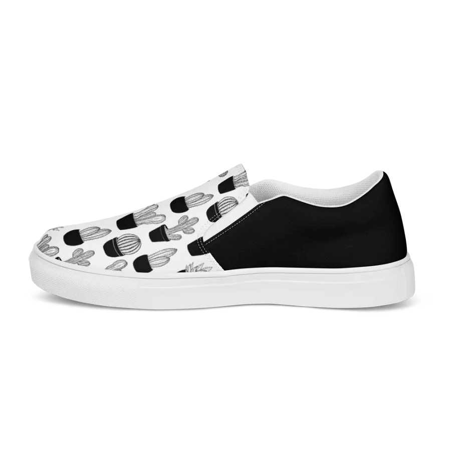 Line Art Cacti Pattern Men's Slip-On Canvas Shoes product image (4)