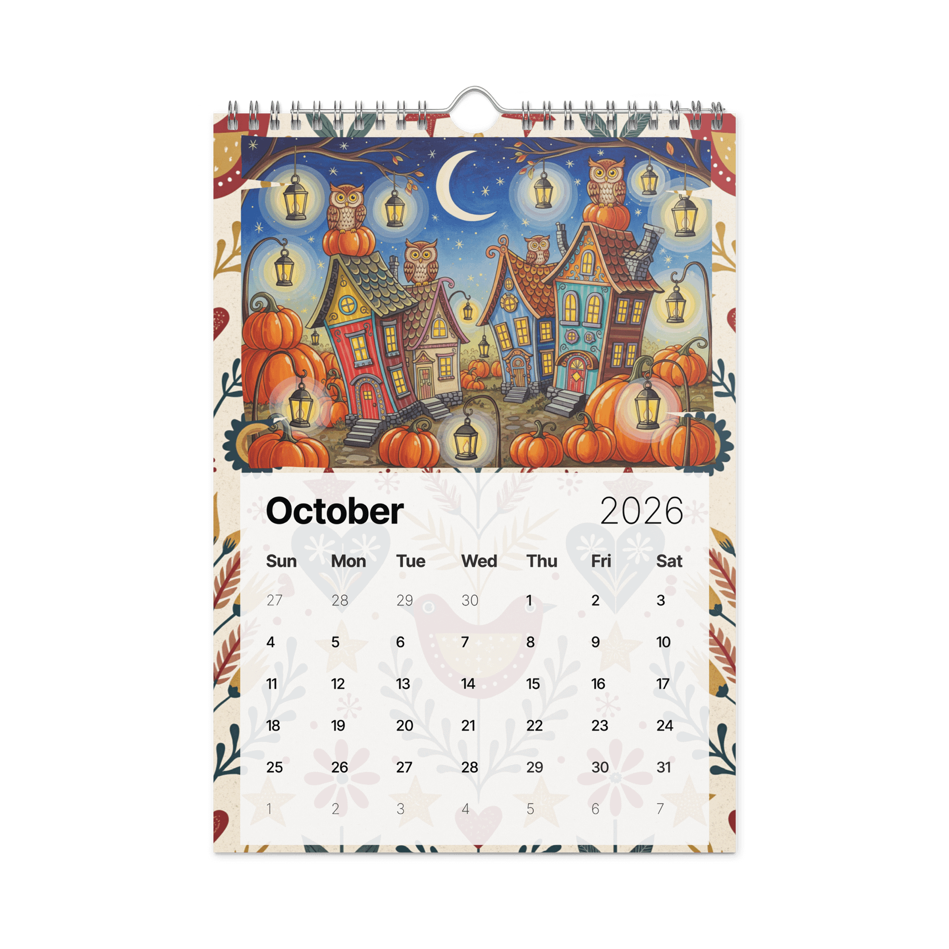Folk Art Wall Calendar 2026 – A Year of Whimsical Traditions and Timeless Beauty product image (12)
