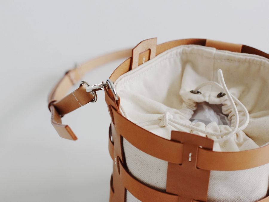 Vegetable Tanned Leather Caged Bucket Bag product image (9)