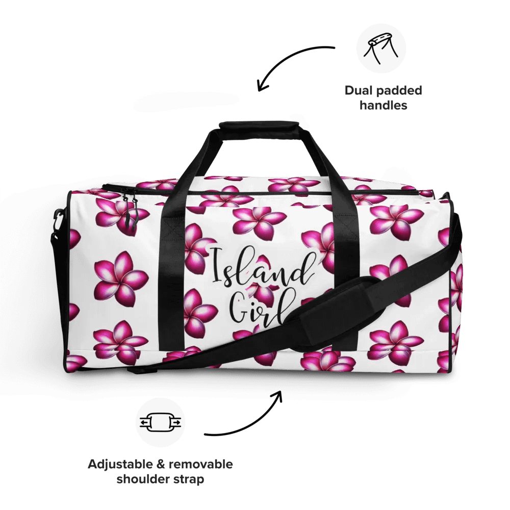 Island Girl Plumeria Duffle Bag - Tropical Bliss for Your Adventures product image (7)