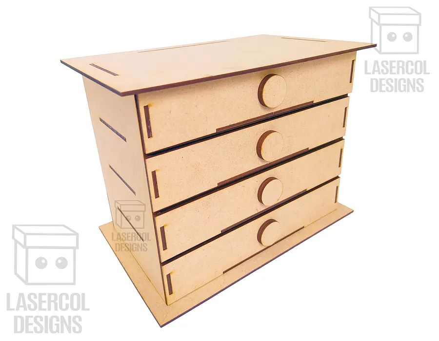 4 Drawers Desk Organizer - Laser Cut Files product image (3)