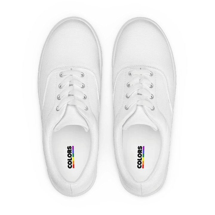 Men's White Lace-Up Canvas Shoes product image (2)