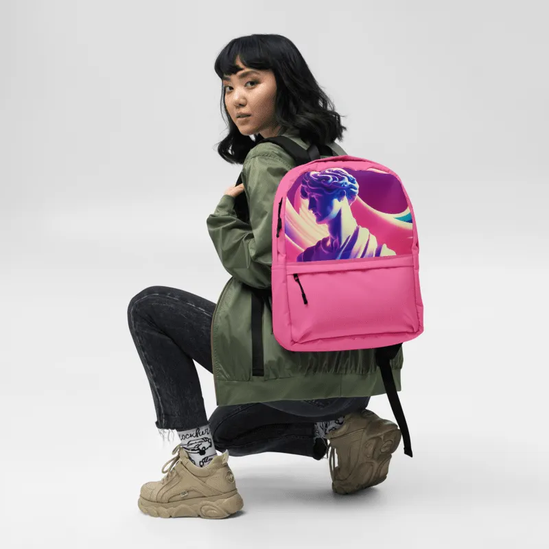 Greek God retrowave City Pop Pink Backpack product image (1)