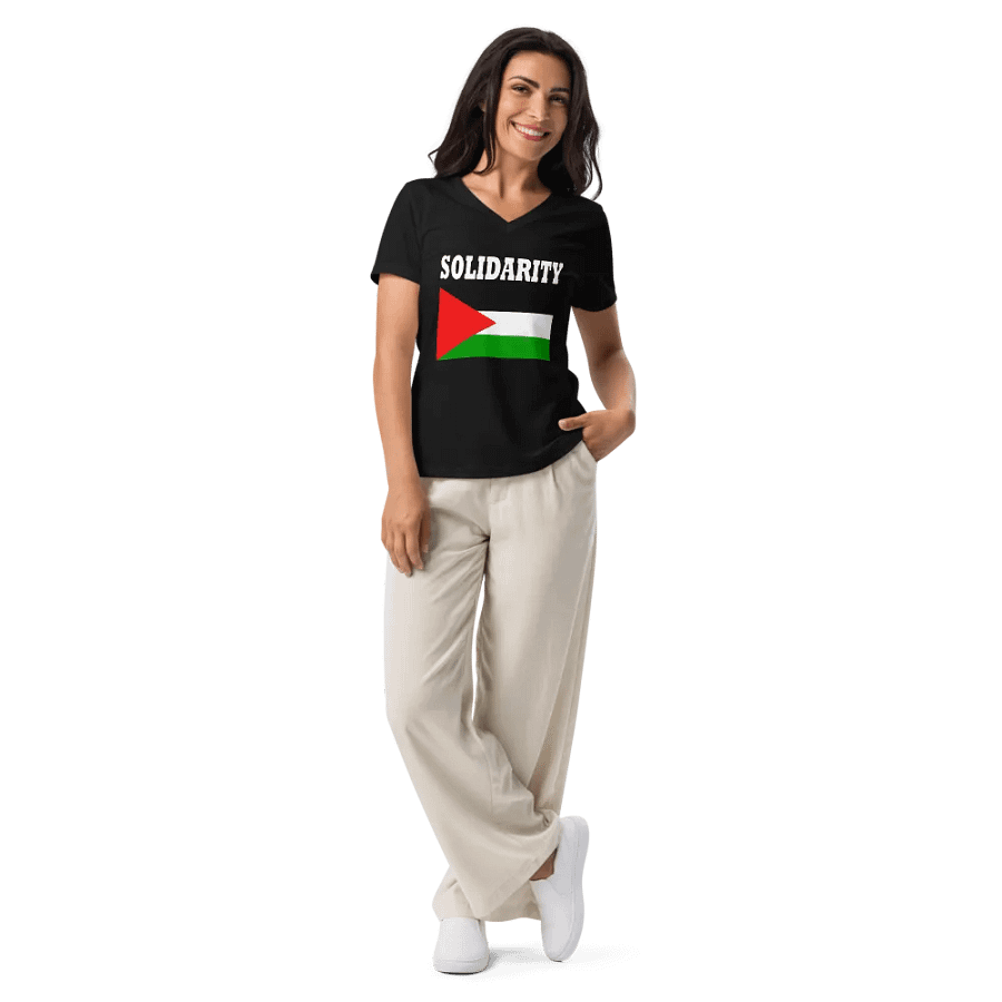 Solidarity Flag Fitted V-Neck T-Shirt product image (9)