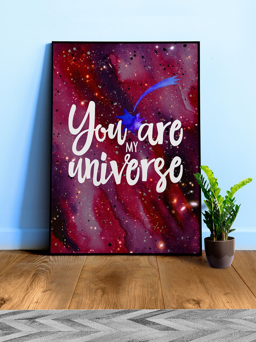 You are my Universe [neon/synthwave/vaporwave/watercolor] — aesthetic watercolor poster, neon space poster, retrowave poster, motivation quotes product image (1)