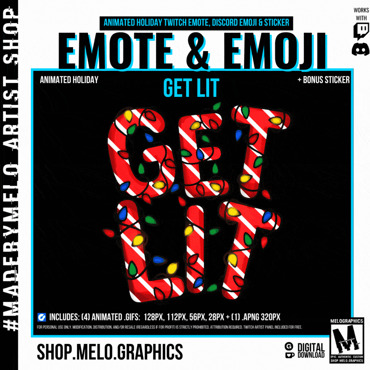 Holiday - Twitch/Discord Animated Emotes, Emojis, Sticker 2pk | #MadeByMELO product image (3)
