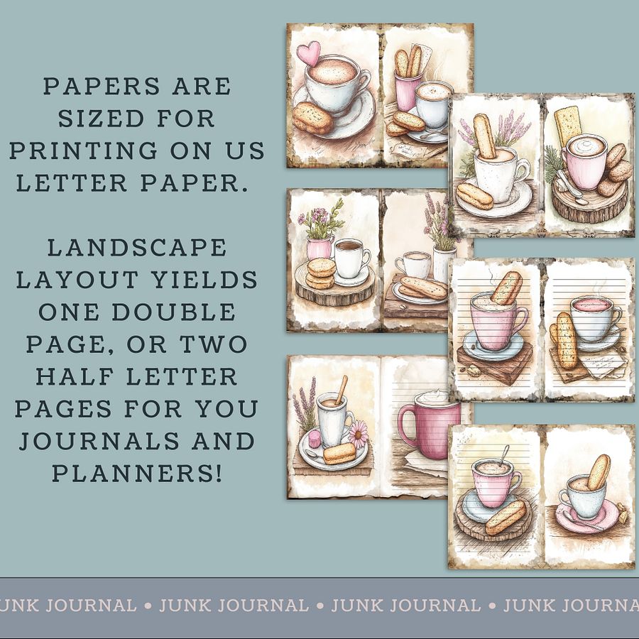 Coffee & Biscuits - Printable Journal Pages V5 product image (3)